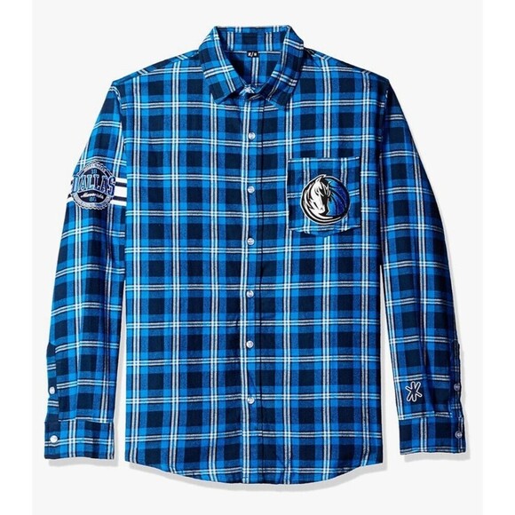 FOCO (NEW) Dallas Mavericks NBA Mens Wordmark Flannel Shirt Size XL - Picture 1 of 5
